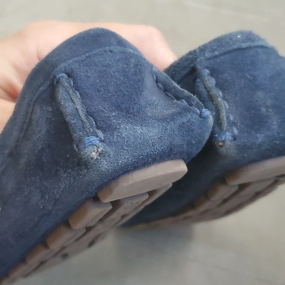 Janie & Jack blue suede driving loafers